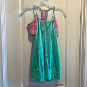 Lululemon support tank mint green/pink size 4